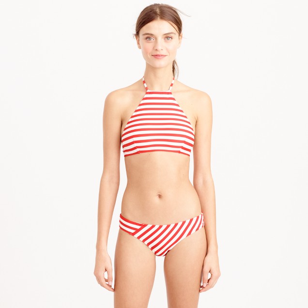 Cropped bikini top in classic stripe