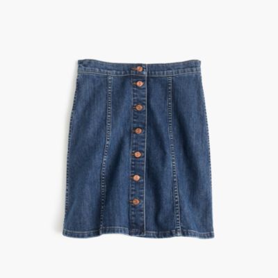 Button-front denim mini skirt : Women denim | J.Crew