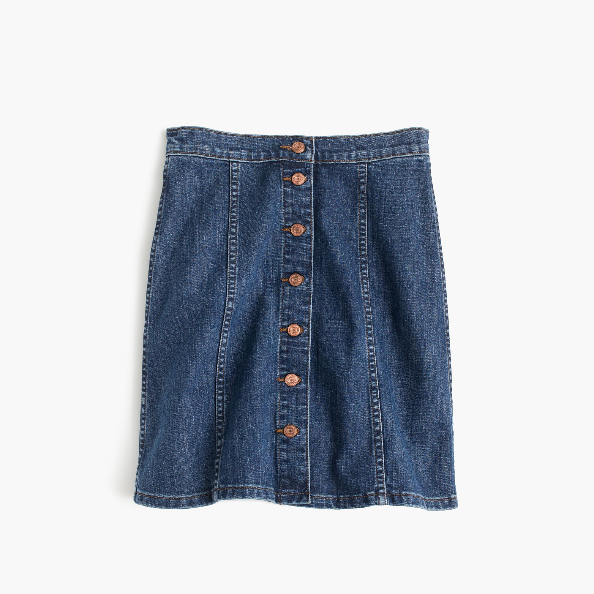 Button-front denim mini skirt : Women denim | J.Crew