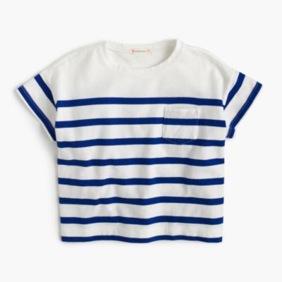 Girls' nauticalstriped pocket Tshirt J.Crew