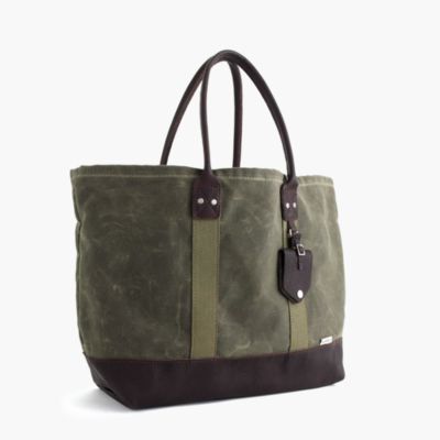 Billykirk Waxed Canvas Tote Bag In Olive Men's Bags J.Crew