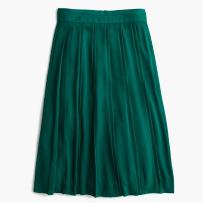 Double-pleated midi skirt : | J.Crew