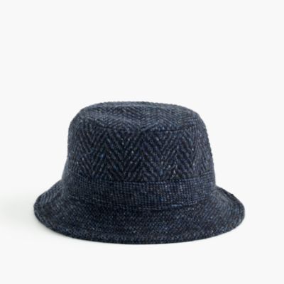 Irish Herringbone Tweed Bucket Hat In Navy : Men's Hats | J.Crew