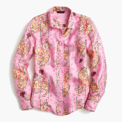 j crew tiger silk shirt
