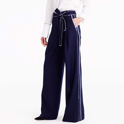 search j crew for net a portera wide leg pant with striped