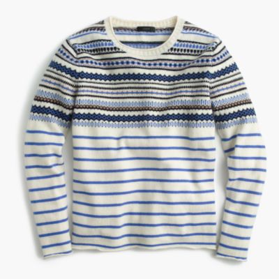 Lightweight Wool Fair Isle Striped Sweater : Women's Sweaters | J.Crew