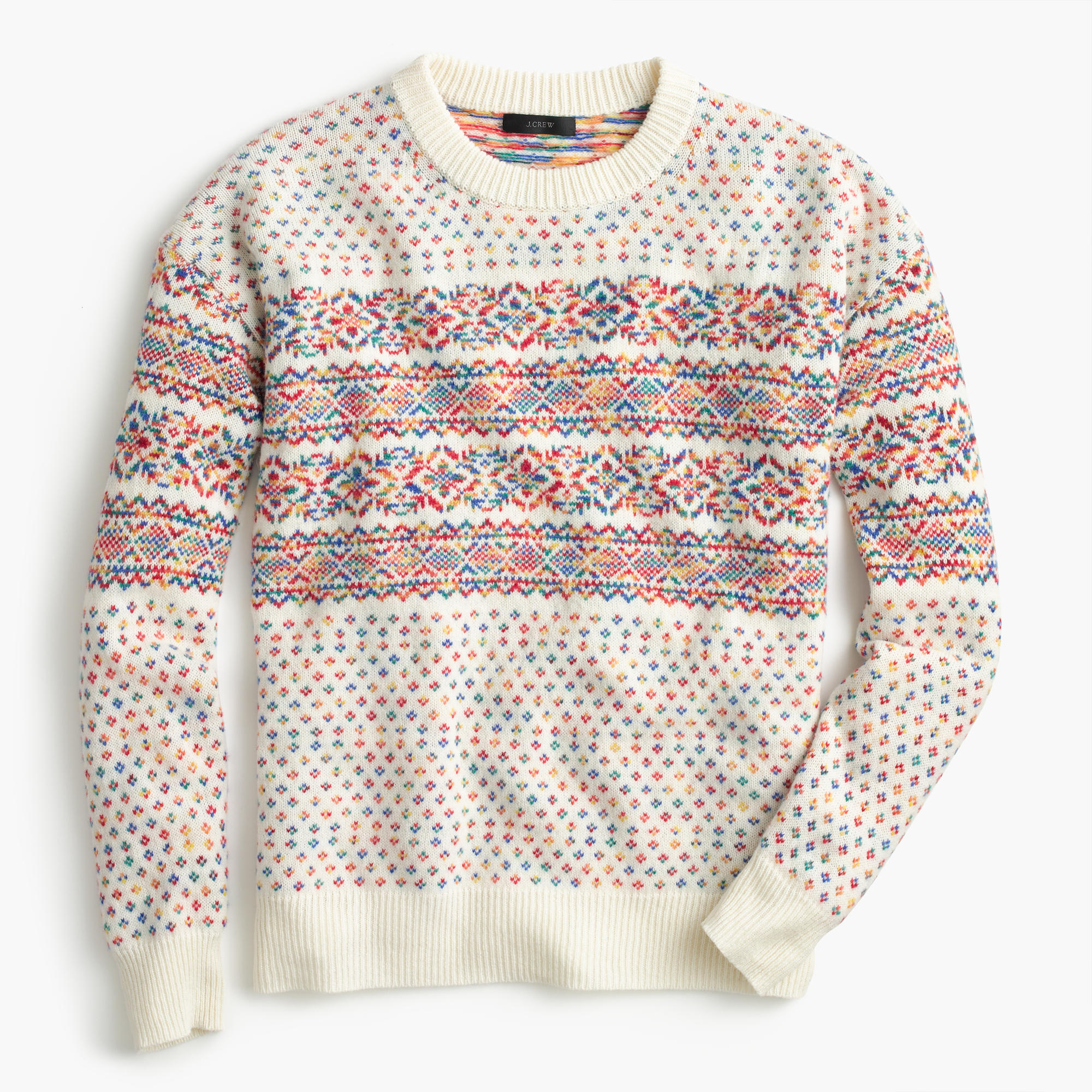 Colorful Fair Isle Crewneck Sweater : Women's Sweaters | J.Crew