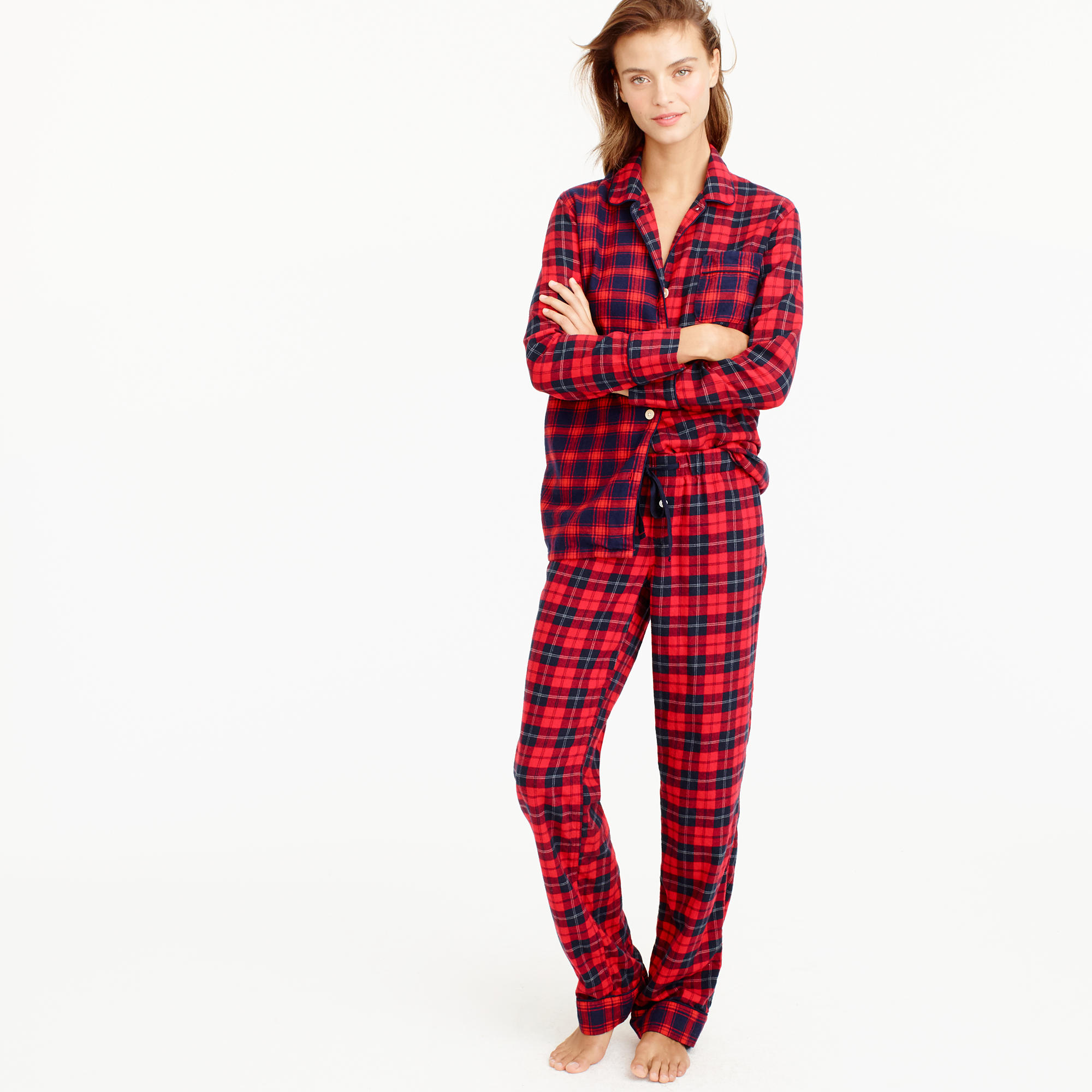 Mixed Plaid Flannel Pajama Set : Women's Pajamas & Sleepwear | J.Crew