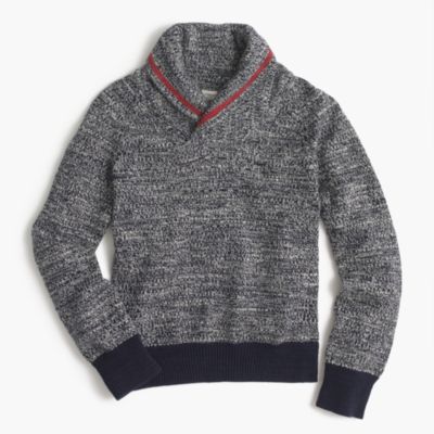 Boys' Shawl-Collar Speckled Cotton Sweater : Boys' Sweaters | J.Crew