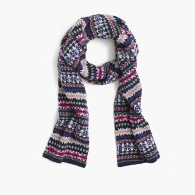 Merino Wool Scarf In Fair Isle Womens Scarves Jcrew