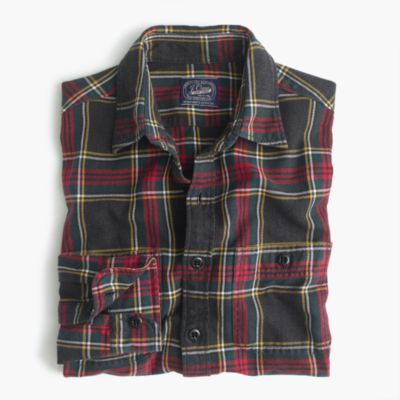Midweight Flannel Shirt In Black-And-Red Tartan : Men's Shirts | J.Crew