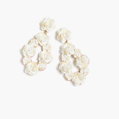 Leather embroidered sequin earrings : | J.Crew