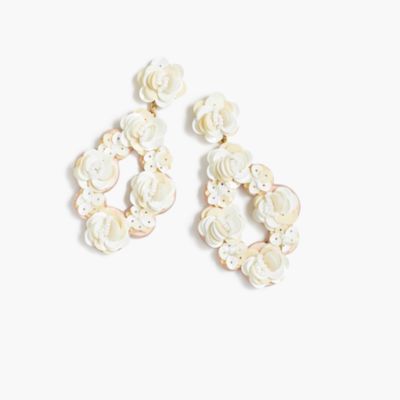 Leather embroidered sequin earrings J.Crew