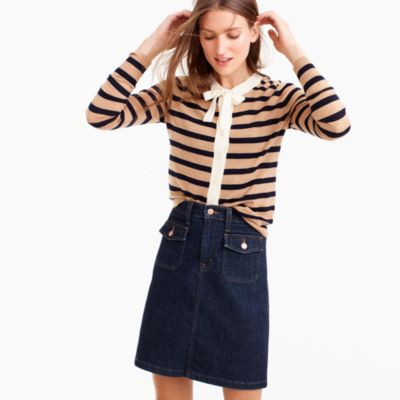 Jackie tieneck cardigan sweater in stripes Women sweaters J.Crew