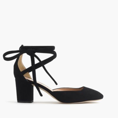 Sophia AnkleWrap Pumps in Suede Women's Shoes J.Crew