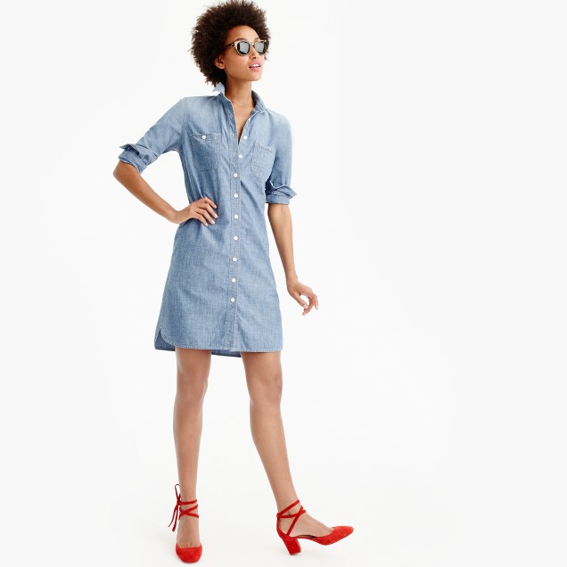 Long sleeve chambray shirtdress Women day J Crew Long sleeve chambray shirtdress Women day J Crew