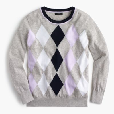 Argyle sweater in summerweight cotton Women Pullovers J.Crew