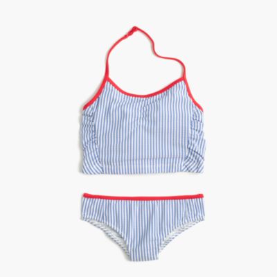 Girls' Tankini Set in Seersucker Girls' Swimwear J.Crew