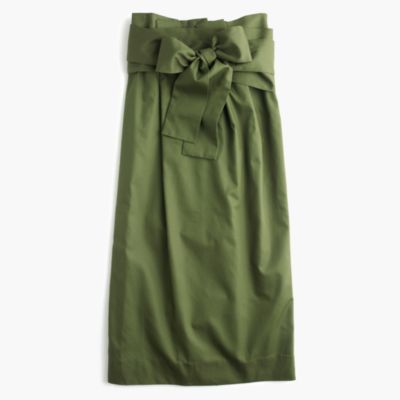 Paperbag skirt in twill Women Aline/Midi J.Crew