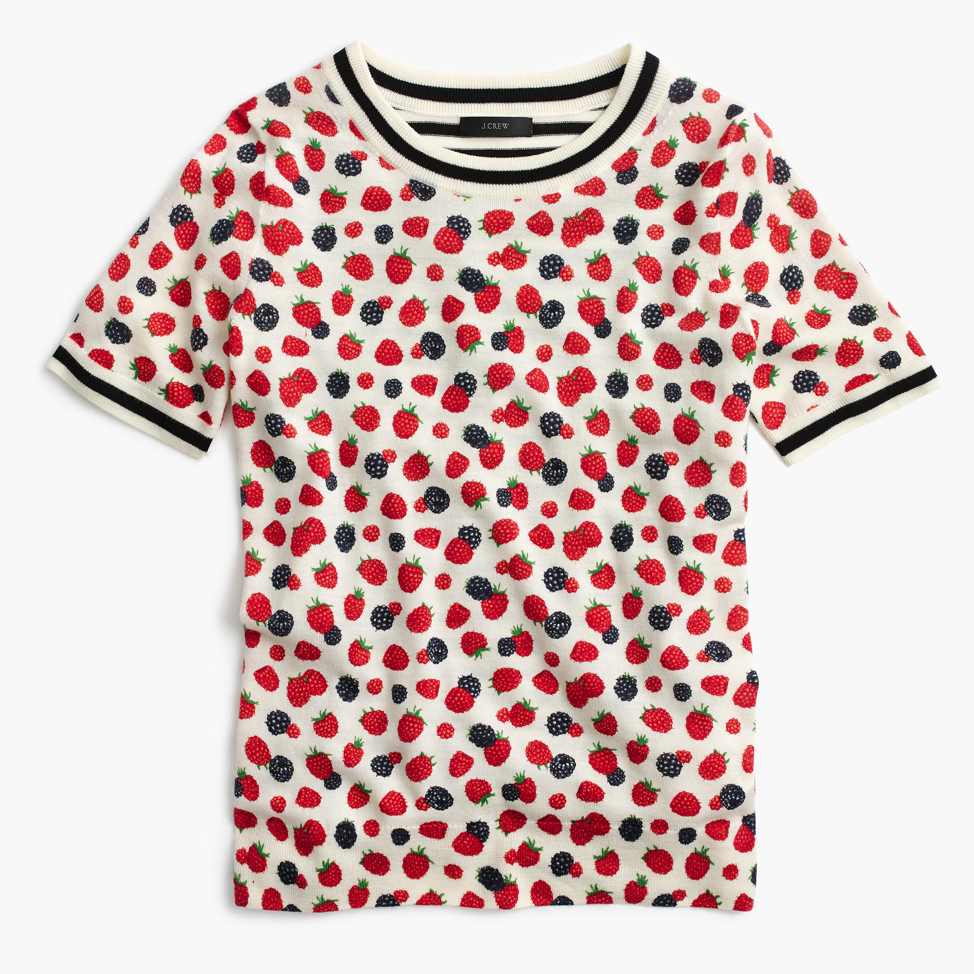 Tippi short-sleeve sweater in berry print : Women Pullovers | J.Crew