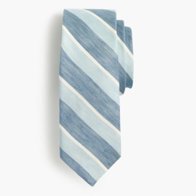 SilkLinen Tie in Stripe Men's Ties J.Crew