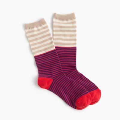 Trouser socks in colorblock stripe : Women socks & tights | J.Crew