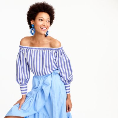 Image result for Button-up Shirt in Striped Linen, seaside stripe for african woman